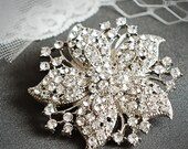 JULIENNE, Wedding Hair Clip, Bridal Hair Accessories, Flower Hair Clip, Art Deco Wedding Jewelry, Vintage Inspired Bridal Alligator Clip