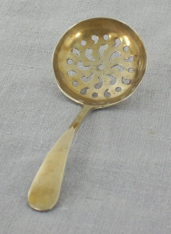 Vintage Sugar Sifter Tea Strainer EPNS Gold Wash by PatziPlace