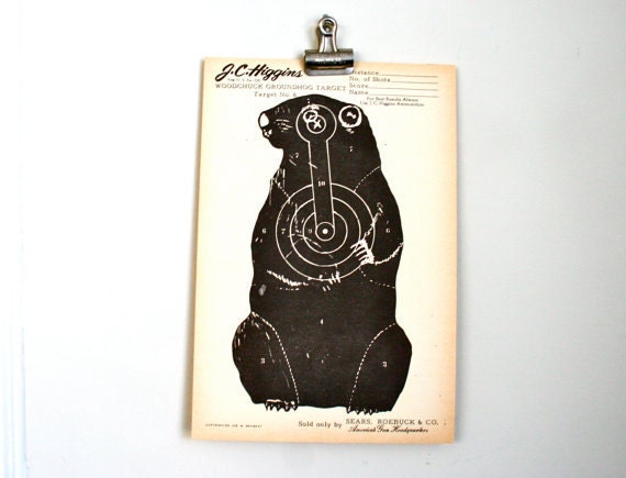 vintage paper shooting target: crow