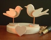 DIY - WEDDING Cake TOPPER - Etsy Wedding Bluebird & Chickadee - Heart bases -  Bluebird of Happiness  by Will Kay Studios