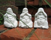 Buddha Statues, Three Laughing Buddha Figures, Hear No Evil, See No Evil, Speak No Evil