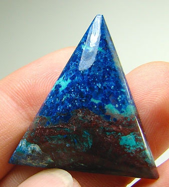 Reduced from 24.99 Sale Azurite designer cab with touch of cuprite and chrysocolla hand polished by SilverMagpieDesigns Christmas Sale