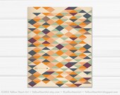SALE Graphic Art Print "Geometric Triangles and Arrows" 8x10 in Multi Color