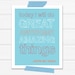 Graphic Art Print "Today I Will Do Awesome Amazing Things" in Orange and Blue