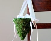 Moss Cone Flower Girl Basket
