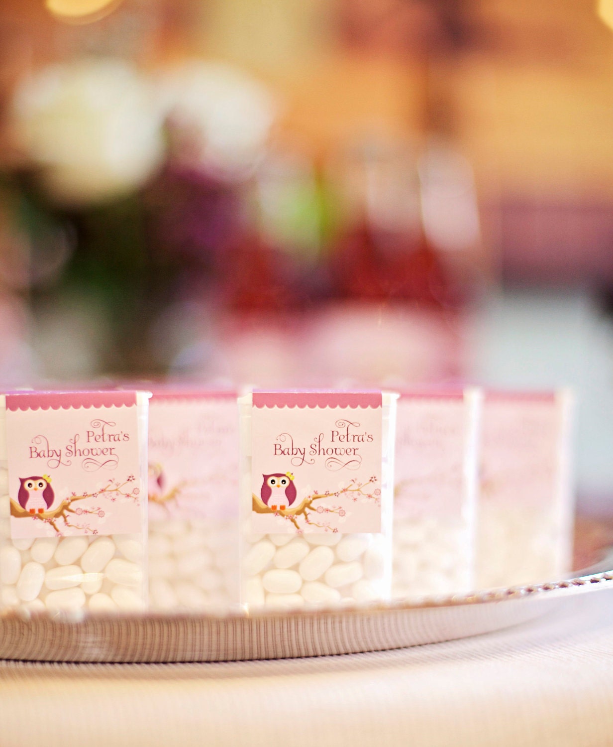 DIY printable tic tac labels - vintage lavender owl