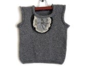 Knitted Baby Vest - Grey, 2 - 3 years