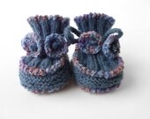 Baby Booties - Hand Knitted - Blue, 6 - 9 months