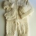 Hand Knitted Baby Set - Cardigan, Pants, Hat and Socks - Natural White, 2 - 3 years