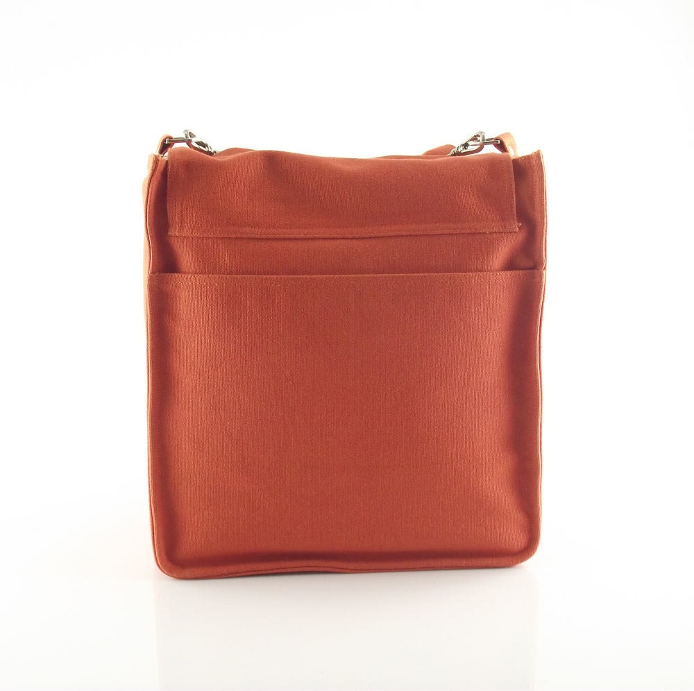 Canvas messenger bag / 14 oz. orange canvas / shoulder bag / Messenger bag / Kormargeaux