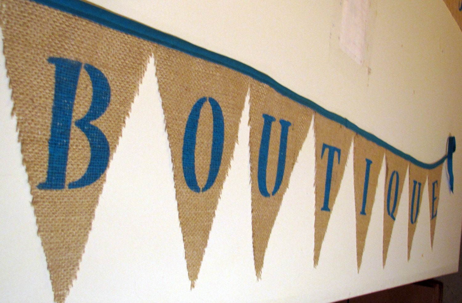 Burlap Bunting Banner - CUSTOM  9 - 15 letters