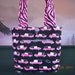Quilted Hearse Purse Eerie Alley by Robert Kaufman with Pink Zebra Lining & Handles