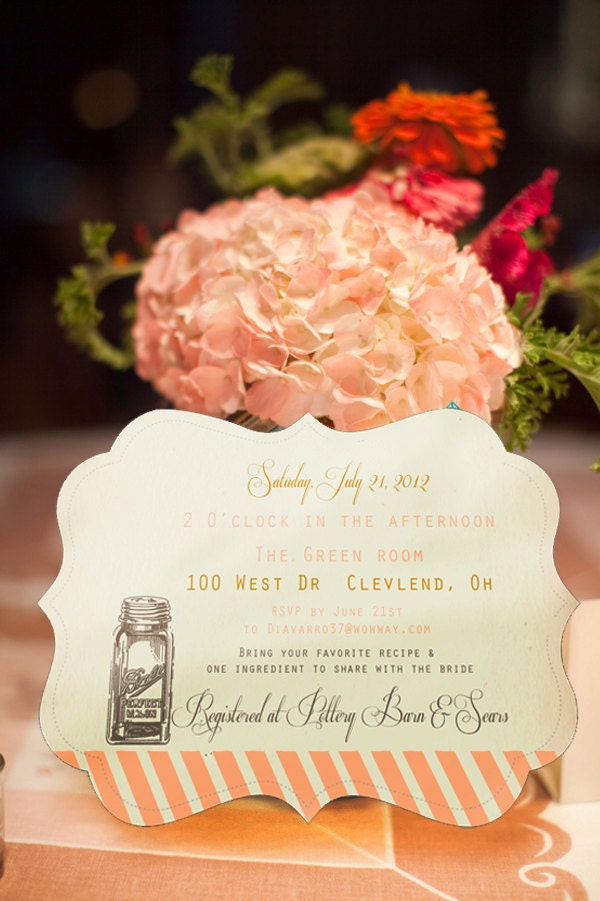 Linen Ornate Vintage Wedding Shower Invitation - Ask for private sale for how many you are needing