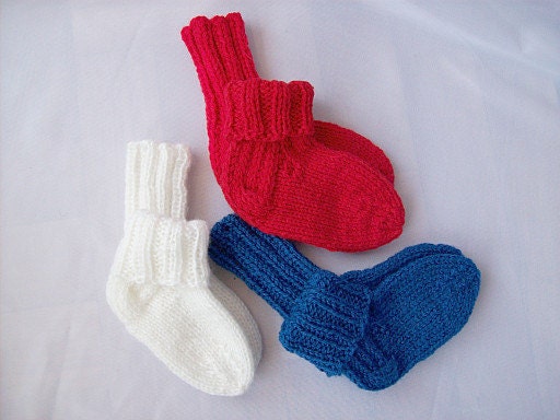 Set of White, blue and red Children socks