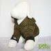 Green and brown houndtooth classy Small dog clothes hoodie sizes XXS-L
