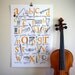 Alphabet Poster: A to Z of Musical Instruments - 13x19, 12x18 Illustrated Print in four colors