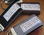 Manly Custom Scripture or Quote Key Fob