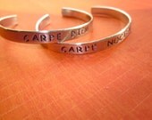 Custom Hand Stamped Aluminum Skinny Bracelet ((Names, Dates, Quotes)) Can have HIDDEN MESSAGE