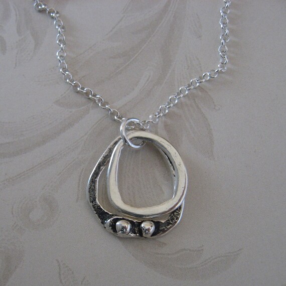 Silver Rings Necklace Handmade Mom Daughter Sister Fashion Casual ... Silver Rings Necklace Handmade Mom Daughter Sister Fashion Casual ...