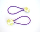 Lavender Green Hair Tie, Women, Girls, Kids, Children - Set of Two - PetalPusherbyLaurel
