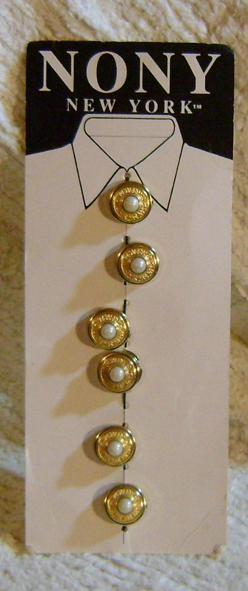 Vintage Nony Faux Pearl Button Covers set of 6