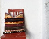 Bohemian Textural Stripes Throw Pillow