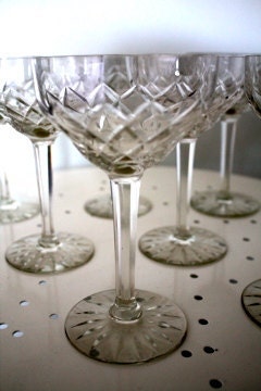Crystal Champagne glasses set of 8 vintage