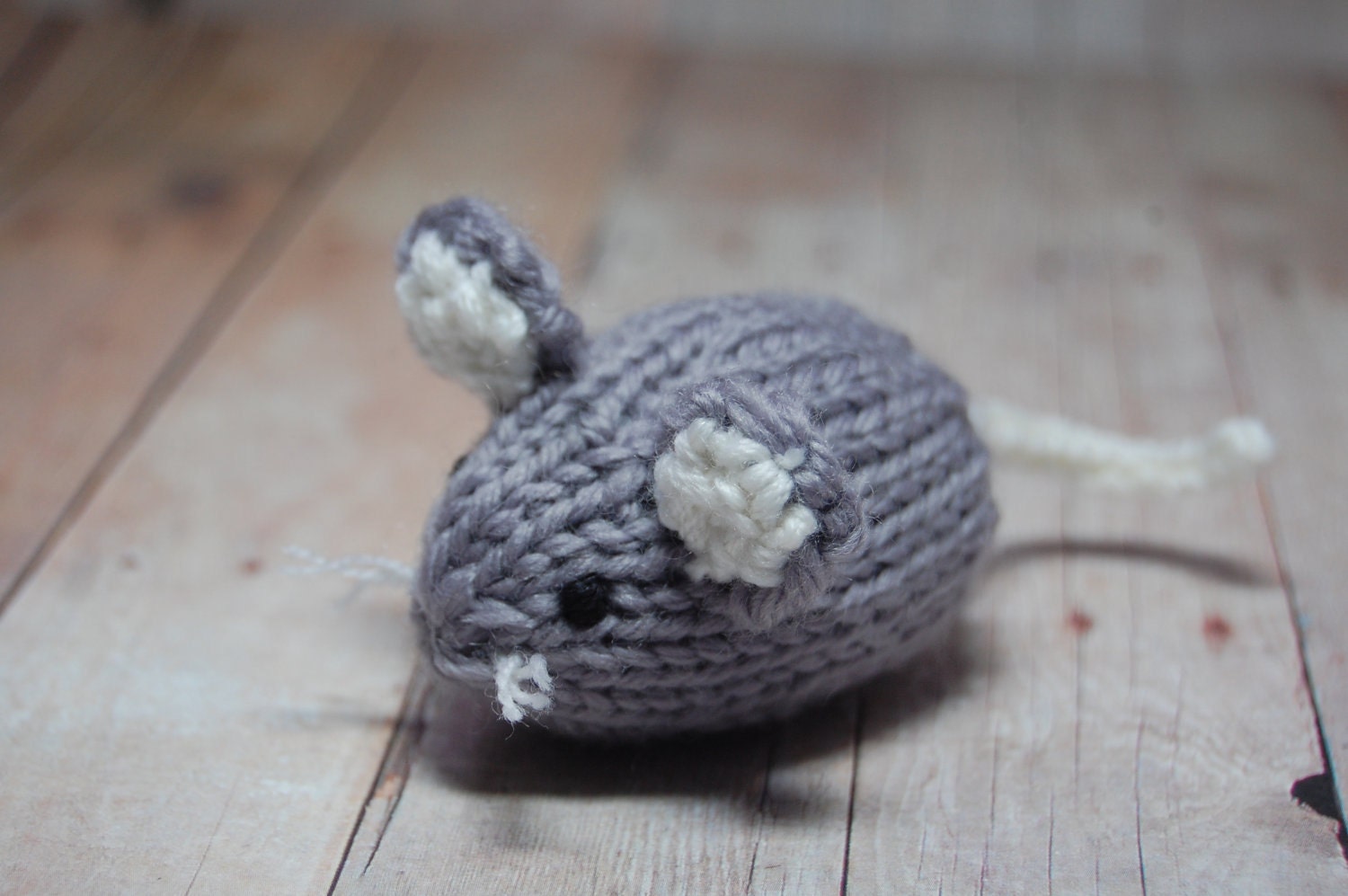 Mouse . Gray. Hand-Knit . Natural . Eco-Friendly Fibers. Waldorf . Woodland. Toy. Decoration