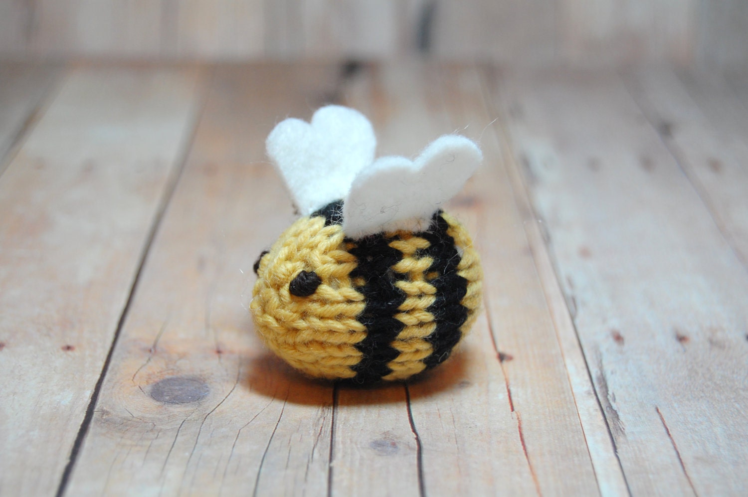 Bee Brooch- Bumble Bee Lapel Pin - Knit - Mother's Day - Easter - Spring - Natural Fibers - Yellow - Black - Stripes - Red - Crown