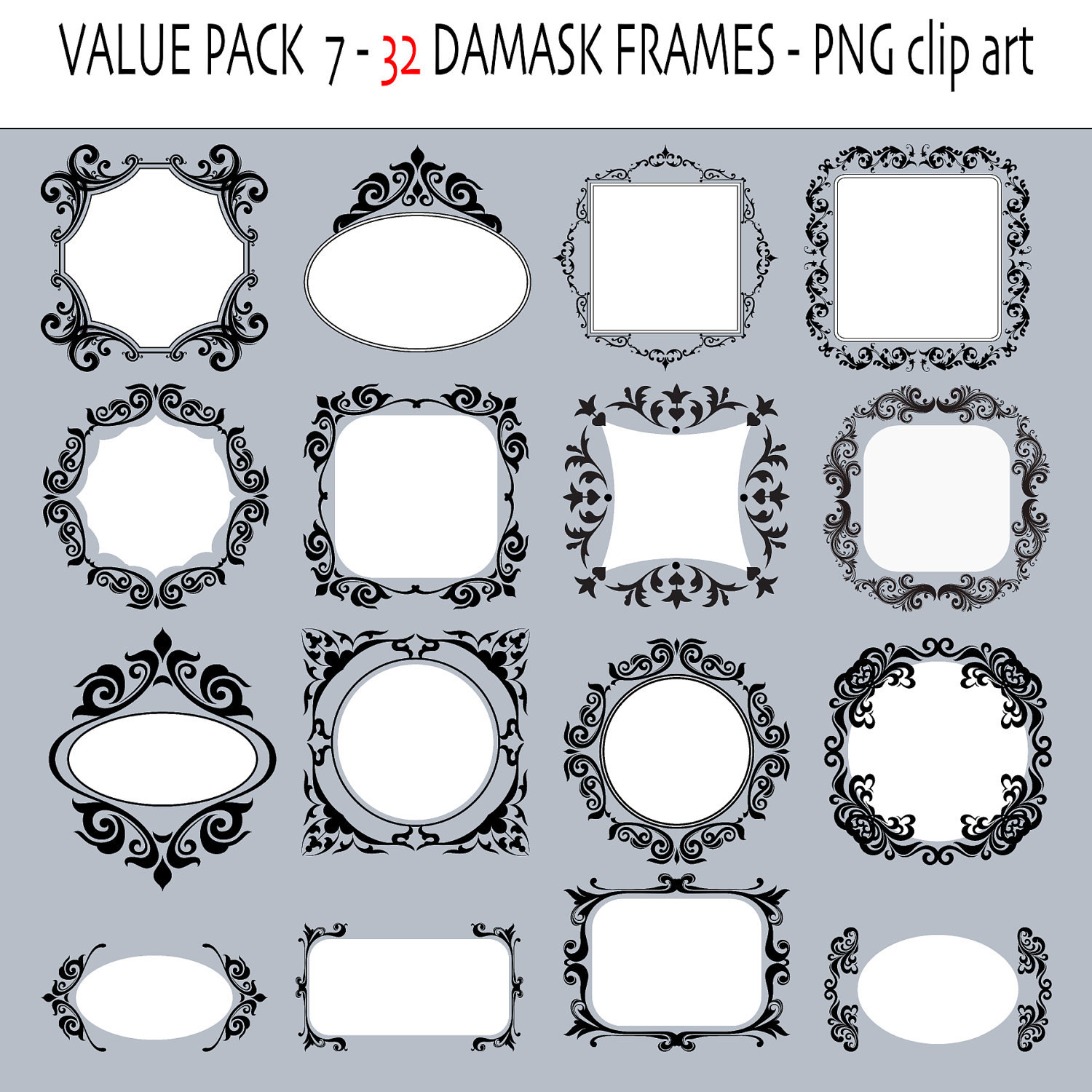 damask frames clip art vector - photo #14