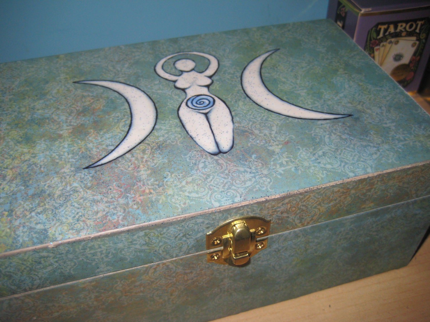 Spiral Triple Goddess chest : wicca, magic, pagan, altar, magick