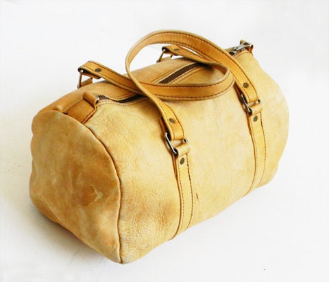 Vintage Leather Duffle Bag