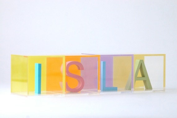 Reserved for Lisiane- Large Custom AlphaCube Letters, L, O, L, A