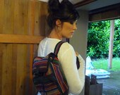 Vintage Ethnic Woven Small Backpack Day Pack