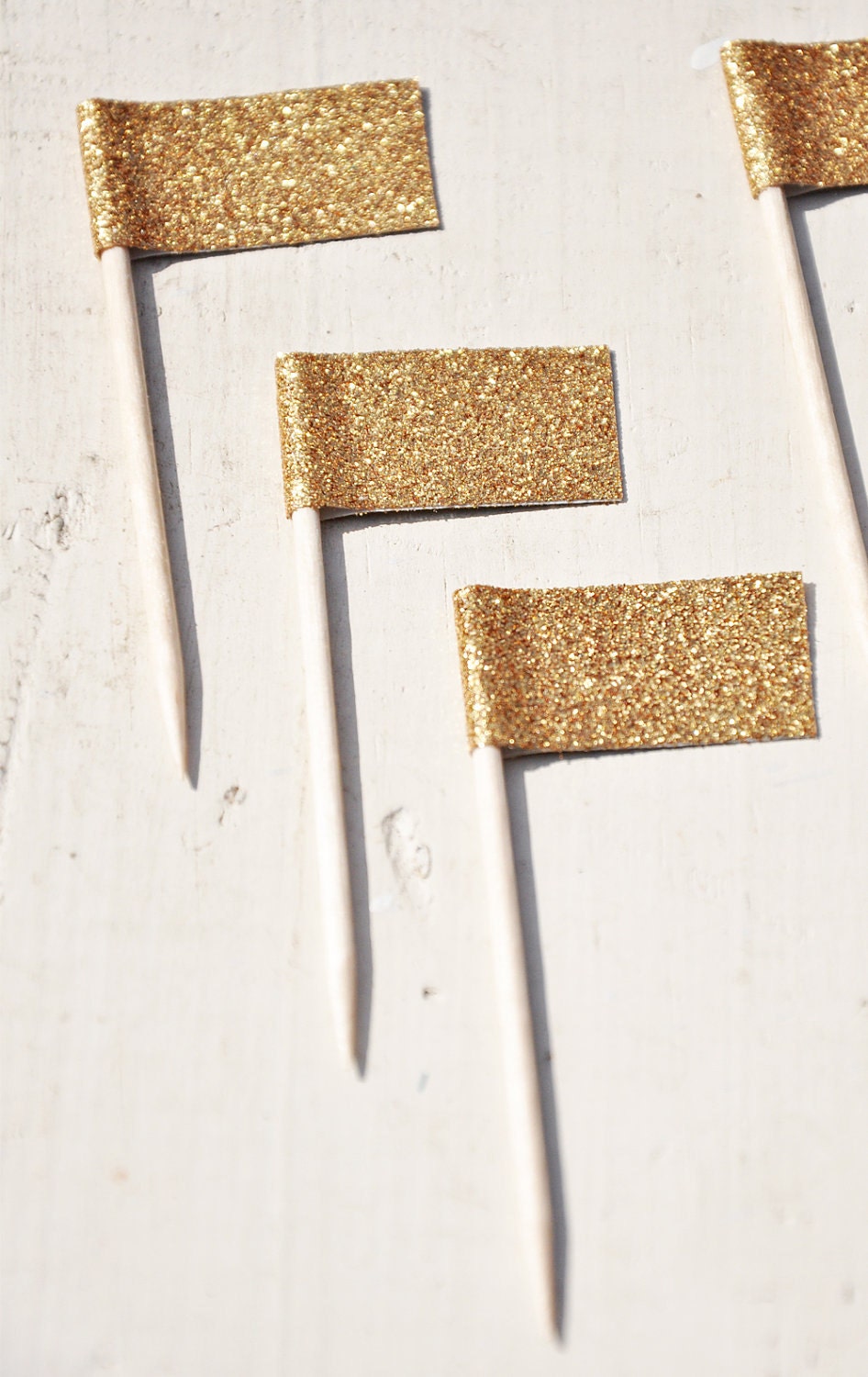 Custom Square Glitter Cupcake Flags