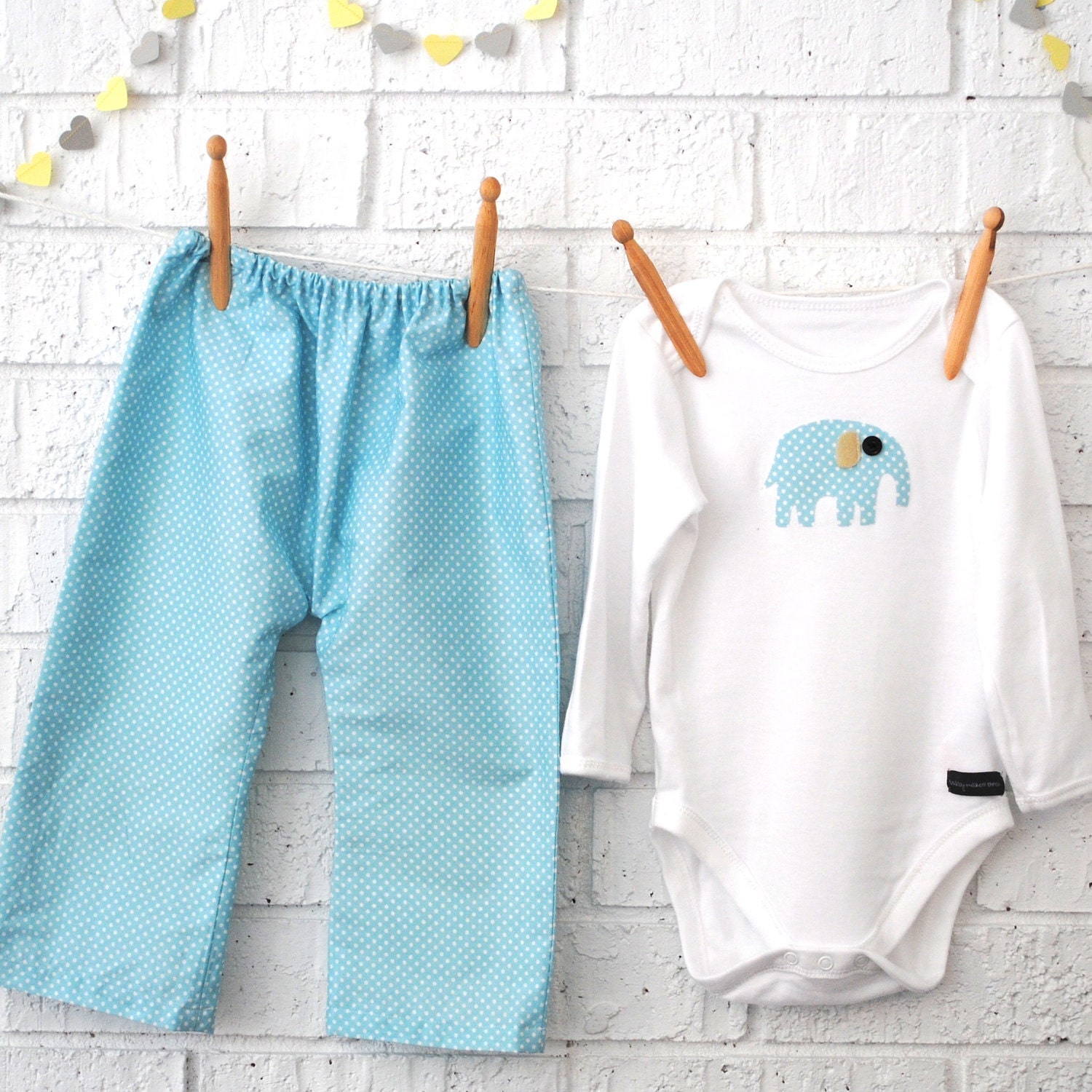 Baby Elephant Lounge Pants and Bodysuit Set