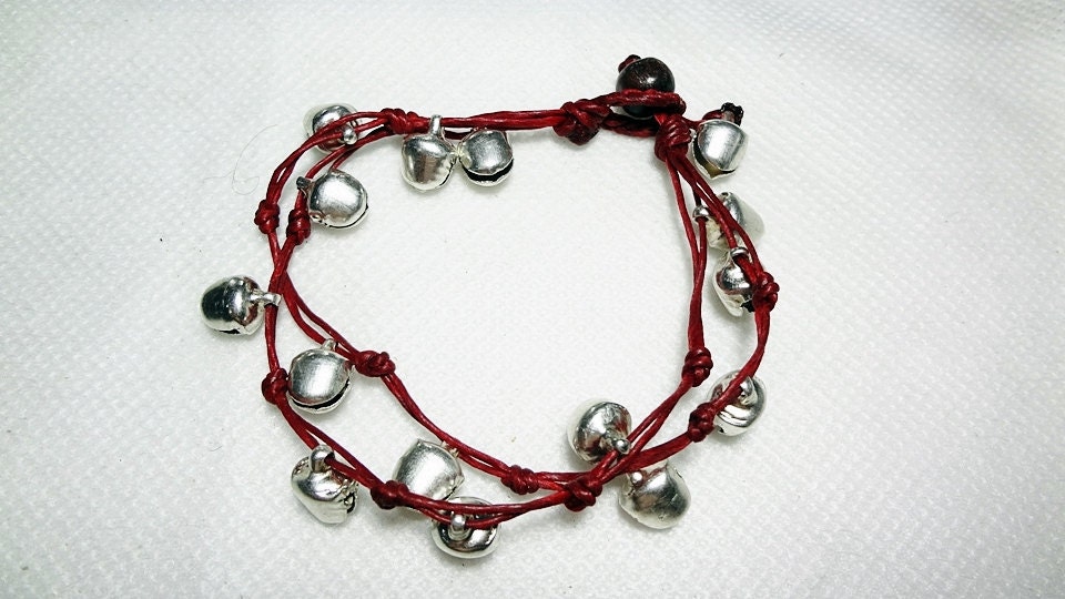 handmade bracelet anklet 170 vintage silver bell boho gypsy