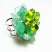 handmade ring 48 stone bead vintage gem unique jewelry jade flower