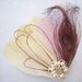 Wedding Bridal Ivory Purple Lilac Peacock Feather Pearl Rhinestone Jewel Head Piece Hair Clip Fascinator Accessory
