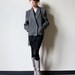 Dior Cropped Tweed Coat - vintage 80s heather grey tones wool coat, short boxy menswear fit, shawl collar