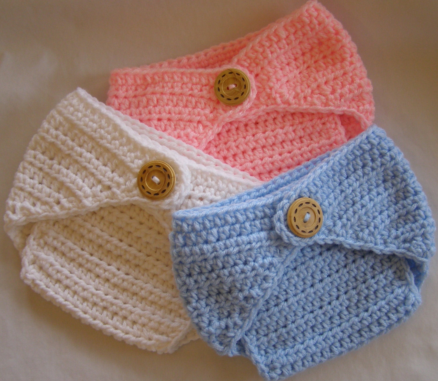 One Crocheted Diaper Cover - Color of your Choice - Newborn