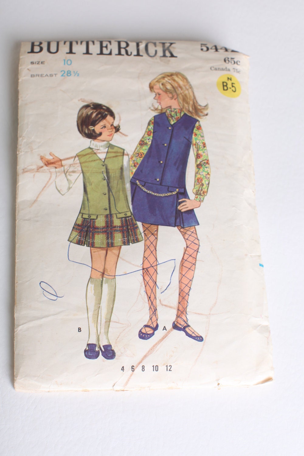 Children's Size 10 jumper pattern, Butterick 5442