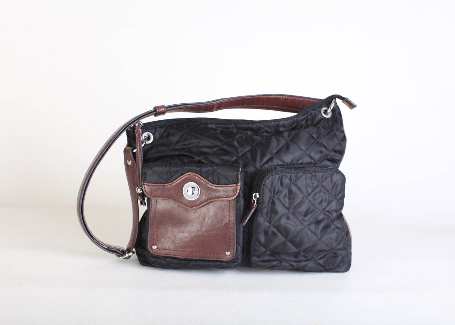 Vintage Black quilted Liz Claiborne Shoulder Bag