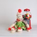 Sock monkey with hat and skirt