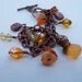 Antiqued Bronze Charm Bracelet, Sun Charms, Earth Tones, Carnelian Gemstones, 8 inches long