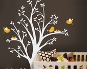 Two nests on the Tree ,  Nursery Wall Decal Vinyl, Kids Wall Decals, Stickers