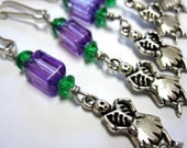 Skeleton Party Favors 8 Halloween Treats Necklace Pendants  / Zipper Pulls/ Keychains / Charms