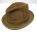 Trilby Hat Brown Suede Leather 1930s Mens Hat Royal Park Stingy Brim Fedora