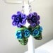 Day of the Dead Earrings Sugar Skull Jewelry Green Purple Turquoise Blue