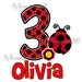 Personalized Custom LADYBUG Number Age Birthday Party Girl T shirt red black Polka